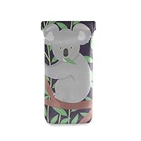 Jiayangzi Koala Sitting Tree Sunglasses Case Soft Ultra Light Eyeglass Case Portable Goggles Pouch PU Leather Reading Glasses Holder for Woman Man Girl Boy Teen