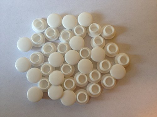 Hinge and Bracket Supplies 8Mm Hole Cover Caps 50 Pces White Colour For Kitchen Cabinets