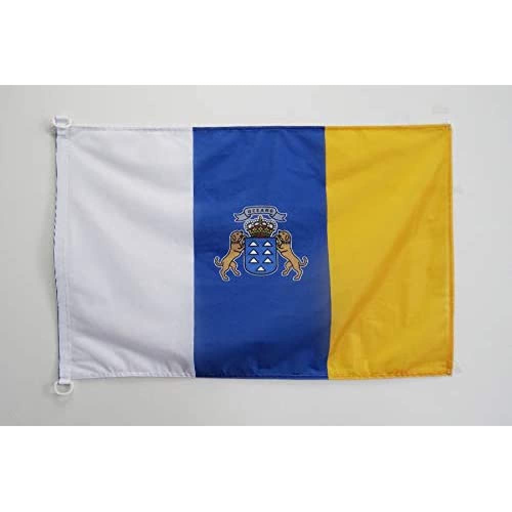 AZ FLAG - Canary Islands Flag - 2x3 Ft - For Outdoor - Spanish region of Canarias Banner Knitted Polyester with Two Plastic Rings - Fade Resistant - Vivid Colors - 2' x 3' Feet - 90x60 Cm