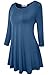 JollieLovin Womens Plus Size 3/4 Sleeve Tunic Tops Loose Fit Casual Swing Basic T Shirt to Wear with Leggings Steel Blue