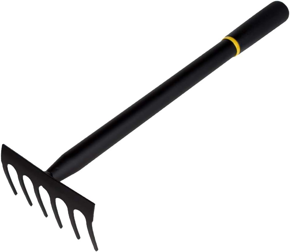 Garden Hand Rake 6 Tines Metal Garden Cultivator Rake