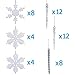 LimBridge 48 Pack Chrismtas Tree Hanging Crystal Clear Snowflakes Glitter Silver Icicles Shatterproof Ornament Decoration Set