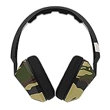 Skullcandy Crusher Headphones with Built-in Amplifier and Mic, Camo Slate and Orange
