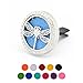 Car Aromatherapy Essential Oil Diffuser Air Freshener Vent Clip, Dragonfly Stainless Steel 30mm Rhinestones Locket, 11 Refill Pads