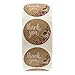 Brown Kraft Floral Thank You Stickers / 1000 Thanks Flowers Labels Roll / 1.5