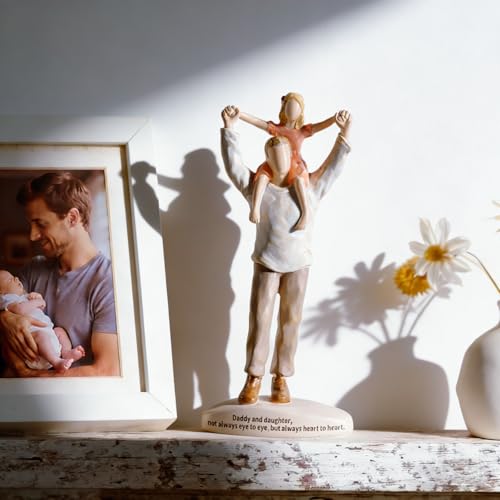 Storieme Dad Birthday Gifts from Daughter: Father's Day Figurine Gift for Dads - Hand-Painted Daddy Daughter Statue Decor