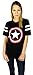 Marvel Womens Captain America Logo Varsity Tee Large Black