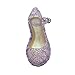O&N Princess Girls Queen Dress Up Cosplay Jelly Shoes for Kids Toddler Dance Party Sandals Mary Janes Purple 8 M US Toddler