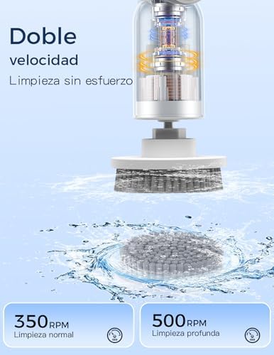 Cepillo Electrico Limpieza Hogar, IPX7 5000mAh Cepillo Limpieza