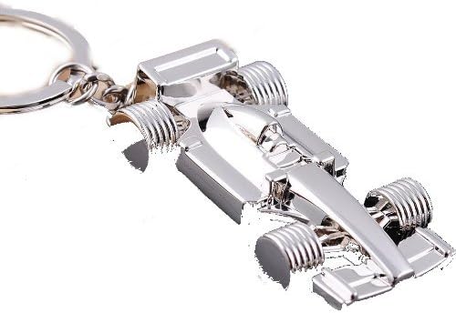 [Lucky] F1 racing car key chain is cool! Silver silver key chain