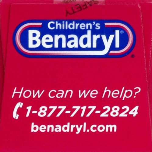 CHILDREN’S BENADRYL DYE-FREE ALLERGY RELIEF LIQUID + 12.5 MG DIPHENHYDRAMINE HCL, ANTIHISTAMINE ALLERGY MEDICINE FOR KIDS HELPS RELIEVE RUNNY NOSE & SNEEZING, BUBBLE GUM FLAVOR, 4 FL. OZ