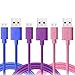OKRAY 3 Pack 3.3ft High Speed Durable PVC Micro 2.0 USB to USB Cable Charging sync Data Cable Cord for Android, Samsung S4, HTC, LG, Sony, NOKIA, Xbox One, Motorola, Google Nexus (Blue Purple Pink)