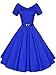 iLover Women 1950s V-Neck Vintage Rockabilly Swing Cocktail Evening Stretchy Casual Work Businees Dress with Pockets
