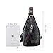 Alena Culian Sling Backpack Men Leather Chest Bag Crossbody Shoulder Bag For Men(black)