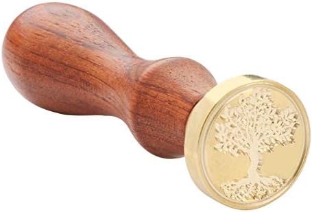 Caoly Ancient Tree Metal Seal Wax Stamps Wood Handle Wedding Invitations Decor (2