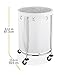 Whitmor Round Commercial Laundry Hamper with Removable Liner and Heavy Duty Wheels -Chrome (6894-3499-BB)