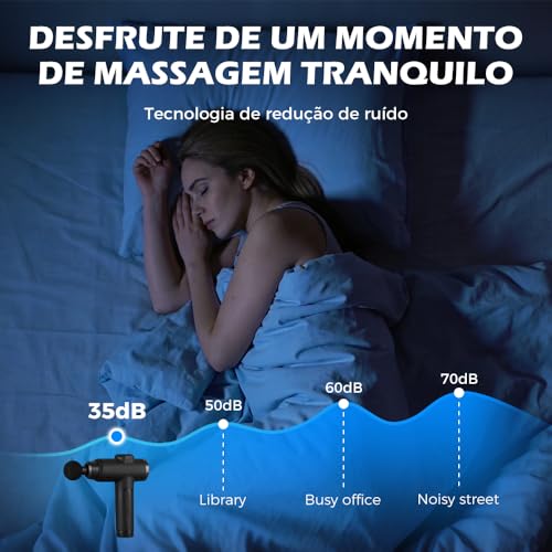 Pistola de Massagem YARUIKE, Massageador Muscular Portátil com 10 Cabeças, 30 Velocidades e Tela LCD, Preto | Motor Silencioso, Tela LCD Touch para Recuperação Pós-Treino em Casa e no Escritório