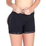 Lelinta Sexy Fullness Butt Lifter Boyshort Tummy Control Panties Butt Enhancer Shaper,Black,S(Fit For Waist:23