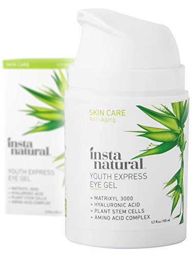 InstaNatural Eye Gel Cream - Wrinkle, Dark Circle, Fine Line & Redness Reducer - Pure & Organic Anti Aging Blend for Men & Women with Hyaluronic Acid - Fight Bags & Lift Skin Under Eyes - 1.7 OZ