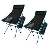 G4Free Outdoor 2 Pack Camping Chair Portable Lightweight Folding Camp Chairs with Headrest High Back High Legs for Outdoor Backpacking Hiking Travel Picnic Festival