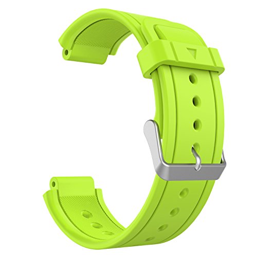 MoKo Watch Band Compatible with Garmin Vivoactive, Soft Silicone Replacement Fitness Bands Wristbands with Metal Clasps for Garmin Vivoactive/Vivoactive Acetate Sports GPS Smart Watch - GREEN