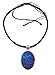 Swimmi Natural Abalone Necklace, Handmade Paua Abalone Shell Necklace in Blue Coatings, Adjustable Cord Seashell Necklace Jewelry for Women AA427