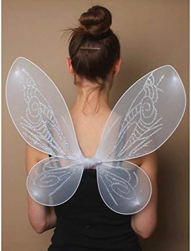ALANNAHS ACCESSORIES Fairy Wings Wands Fancy Dress Party Net Fantasy Up Outfit Magic Wand - Fairy Wing White Net