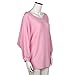 haoricu Women Blouse, Fall Women Oversized Batwing Knitted Pullover Loose Sweater T Shirt (Pink, One Size)