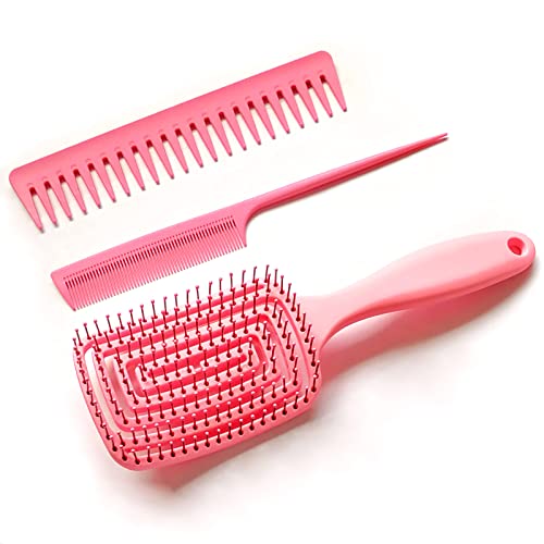 Hair Brush Set,Detangling Combs for Men and Women,Great On Curly