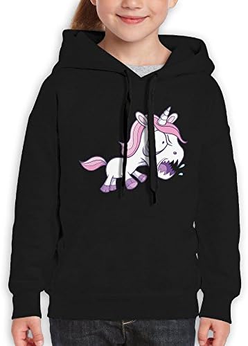 Blacksin Unicorn Cartoon Lovely Pink Youth Classic Fashion Hooded Hoodie Sweatshirt