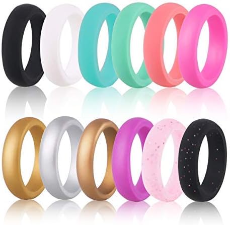 Hootracker12PCS Silicone Ring Band,12 Colors Ring Fashion Decoration For Men and Women Teenager