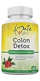 Colon Detox Advanced Cleansing Formula- All-Natural Men and Women Weight Loss Capsules- Colon Cleansing Dietary Supplements- Herbal Laxative- Colon Cleanser - Fibre Complex- 60 Capsules