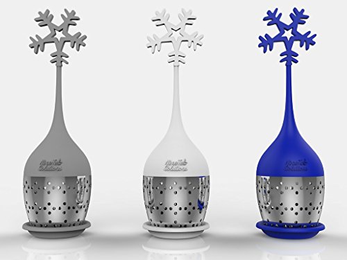 Click Here to See More Images Ni•ce•Tea Solutions Snowflake Silicone Stainless Loose Leaf Tea Infusers/Strainers