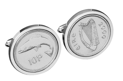 23rd Birthday Gift-1994 Irish Salmon 10p Cufflinks
