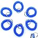 Bluecell Pack of 6 Plastic Wrist Coil Wrist band Key Ring chain for Outdoor Sport (Blue)
