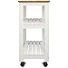 Catskill Craftsmen Utility Kitchen Cart/Microwave Stand, White Base with Natural Top
