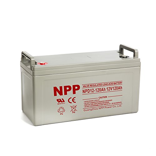 NPPower NPD12-120Ah Rechargeable AGM Deep Cycle 12V 120Ah Battery with Button Style Terminals