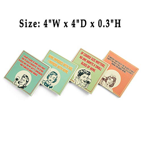 Absorbent Stone Wine Coasters with Holder + Funny Socks, Ceramic Coasters Gifts for Wine Lovers, Wine Gift Sets for Women, Mom, Christmas Gift Baskets - Thumbnail 6