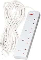 1ABOVE 4 Gang Extension Lead 10m White UK Plug BS1363 UKCA Certified view 2