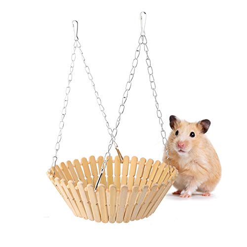 Hamster Hammock Toy, Parrot Cool Summer Bamboo Swing Cage Accessories Pet Birds Hanging Bed Small Animal Swing Nest Parakeet Squirrel Galesaur Swing Toys