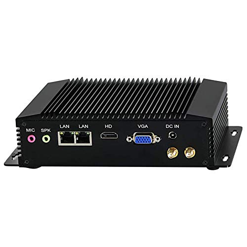 PARTAKER Fanless Industrial PC, Mini PC with Celeron J1900/N3520/N2920 CPU, 8GB Ram 128GB SSD, 2xCOM, 2xUSB 3.0, 4xUSB 2.0, 2xLAN, HD Port, VGA, Wi-Fi, Windows 10 Pro