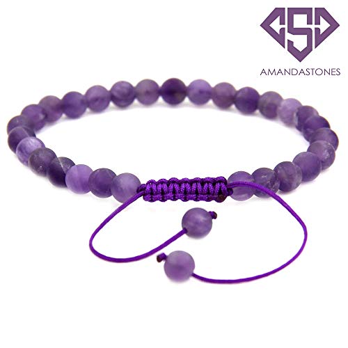 Handmade-Gemstone-6mm-Round-Beads-Adjustable-Braided-Macrame-Tassels-Chakra-Reiki-Bracelets-7-9-inch-Unisex