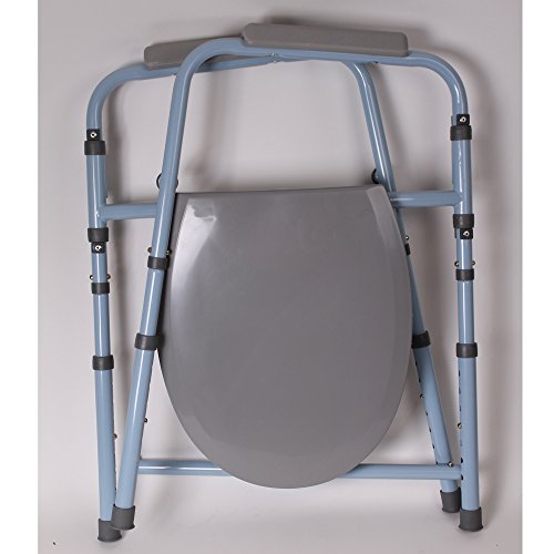 Carex 3-in-1 Folding Bedside Commode and Raised Toilet Seat, Portable Toilet for Camping, Supports Up to 300lbs, Bedside Commodes for Seniors, Adult Potty Chair with Bucket, Lid, and Splash Guard