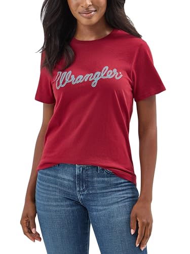 Wrangler Women’s Western Retro Short-Sleeve Graphic T-Shirt, Biking Red