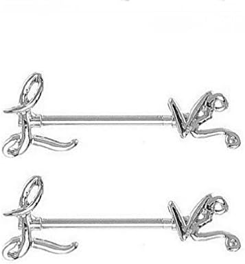 HYYIdealism Nipple Ring Bars Love Body Jewelry Pair 14 Gauge Sold As Pair