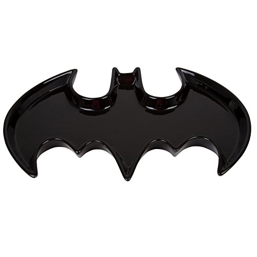 Batman-Ceramic-Serving-Tray-Platter-DC-Justice-League-Bat-Symbol-Design-Dishwasher-and-Microwave-Safe-Black-14-x-10