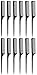 Diane Thick Rat Tail Comb Pack, Black, 12 Count