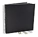 Black Guest Book, Photo Booth Album, Scrapbook, Blank Square Spiral Bound Cardboard Hardcover, 40 Sheets (12 Inches)