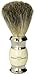 Edwin Jagger 81SB357 Simulated Pure Badger Hair Shaving Brush with Nickel Plated Collar and End Cap, Ivoryâ