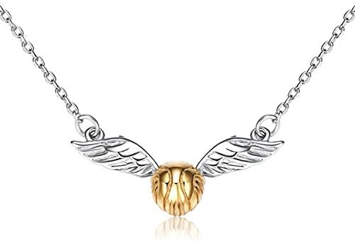 Sterling Silver Quidditch Cute Gold Plated Flying Golden Snitch Pendant Necklace Gift for Women Girl